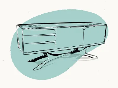 Beithcraft Credenza 2 color furniture illustration kickstarter mamas sauce mid century mid century mobler midmod poster prints retrosupplyco true grit texture supply
