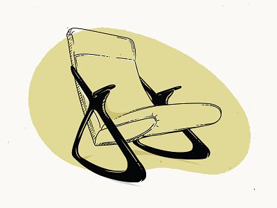 Atomic Danish Rocker 2 color furniture illustration kickstarter mamas sauce mid century mid century mobler midmod poster print true grit texture supply