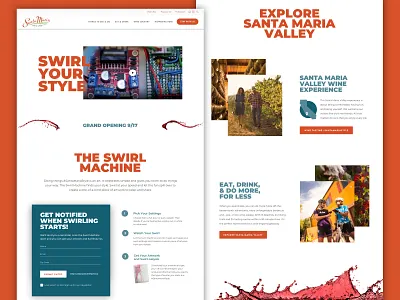 You Control a Wine Swirl | Santa Maria Valley Swirl Machine landing page swirl ui ux webdesign wine