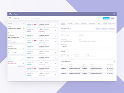 Logictics App - Indent Management app design freight logistics product saas services shipping ui ux web