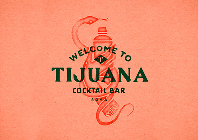 Welcome to Tijuana bar drink icon illustration logo logotype mark shaker snake snake logo