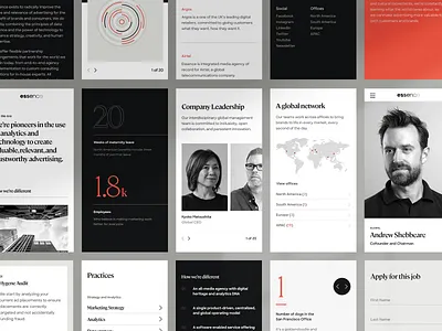 Essence Mobile Screens essence internet layout typography ui website
