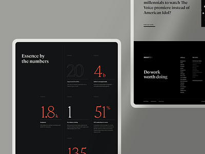 Essence Statistics Module essence internet layout typography ui website