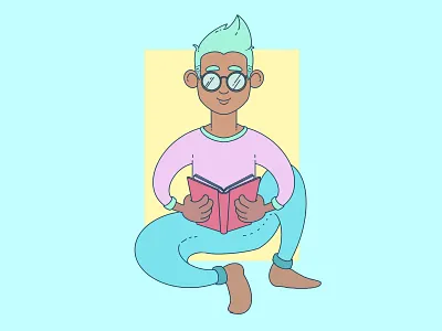 reader 2 cartoon character cute illustration procreate app