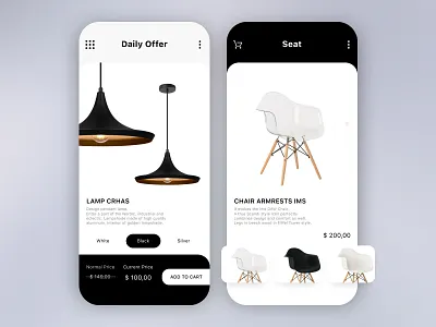 Forniture - Ecommerce App app custom gradient interaction iu ui uiux design ux