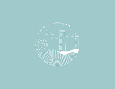 Twin Lights design illustrator lighthouse line art quick sketch vector