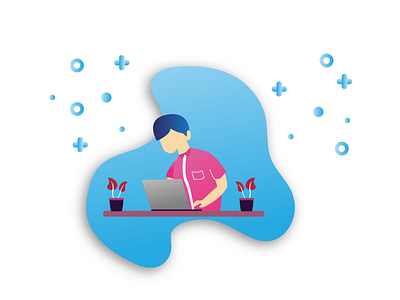 Flat Illustraton - People with Laptop flatillustration