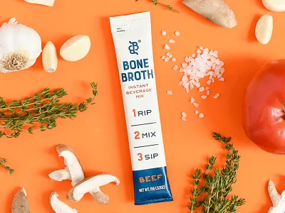 Bare Bones Instant Stick Pack bone broth broth food food and drink food packaging food packaging design packaging