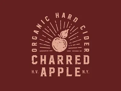 Charred Apple Logo alcohol alcohol branding alcohol logo apples beverage branding beverage logo cider hard cider hard cider branding hard cider logo hudson valley organic