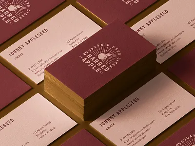 Charred Apple Business Cards alcohol alcohol branding alcohol logo business card cider branding cider logo craft cider hard cider hard cider logo hudson valley