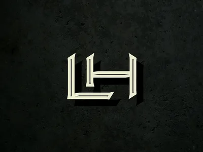 L.H. EMBLEM branding clean gritty handmade icon illustration lettering medieval monogram monogram logo rustic texture typography vintage