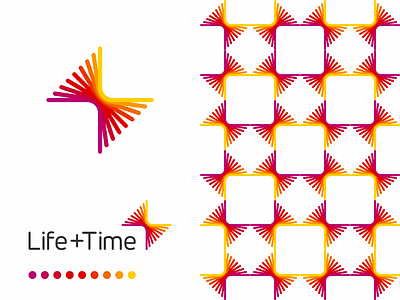 Life + Time, management app logo design, L + T monogram brand identity branding clock colorful corporate pattern creative equilibrium balance flat 2d geometric l letter mark monogram life logo logo design lt management plus self improvement t time tl vector icon mark symbol