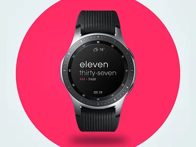 Typographic Samsung Galaxy Watch Face clean design galaxy watch minimal smartwatch ui watch watchface
