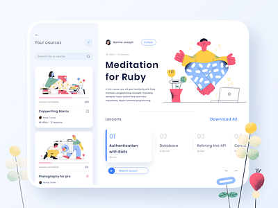 Education Platform character clean concept courses creative dashboad design digital illustration digital learning education app education website flat illustration minimal skillshare typography ui design uiux ux design web design