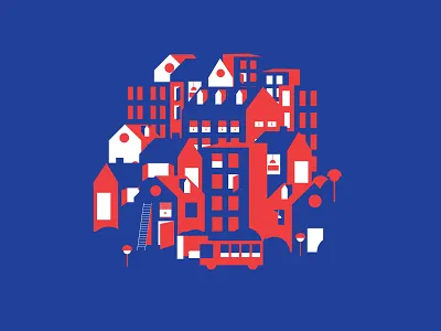 City of shapes buildings illustration shapes windows