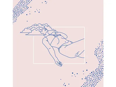 Head in the Clouds clouds hand drawn illustration pink self care self love stretchmarks vancouver women in illustration