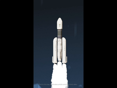 Chandrayaan-2 Booster Separation 2019 2d 3d animation aftereffects animation chandrayaan2 character design explainer video illustration liftoff lighting moon landing rocket