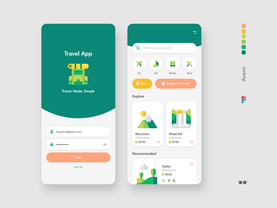 Travel App UI Design app design icon illustration minimal ui ux vector web website