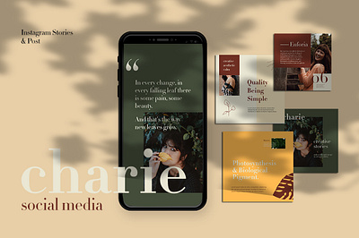 Charie Instagram Template branding design fashion fashion design flat instagram simple social media socialmedia typography woman woman portrait