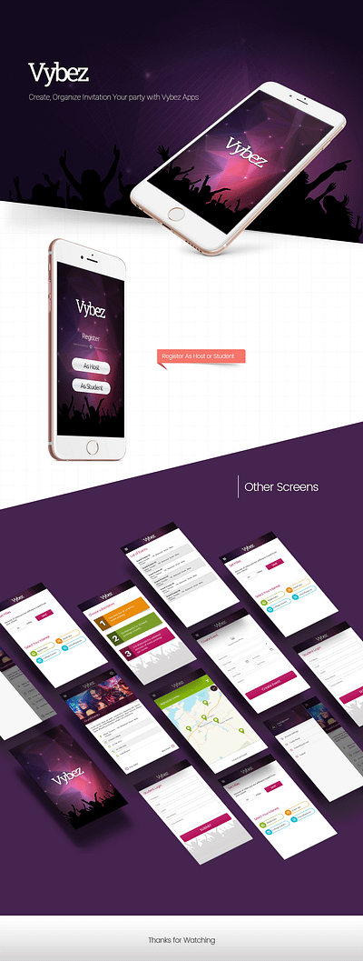 Vybez brand identity mobile app design ui