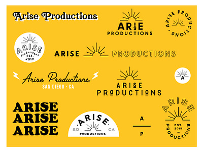 Arise arise branding color design designer film filmmaker icon illustrator logo logo design logos logotype marketing minimalistic production productions sun typography vector