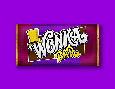 Wonka Bar!! candy chocolate chocolate bar dribbbleweeklywarmup illustrator package design packaging rebound weekly challenge weekly warm up willy wonka wonka