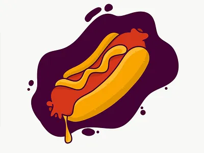 Hot dog design draw face hotdog illustration sausage