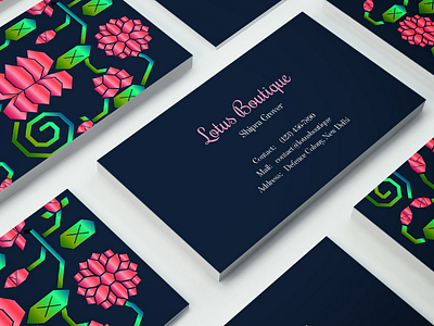 Lotus Boutique Branding geometric design graphic design lotus lotus design packaging design pattern design visiting card visual design