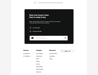Landing page footer UX Design Wireframe product design product page ui ux ux ui uxdesign web design website wireframe design