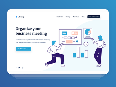 Meeting Organizer Illustration dashboard header illustration illustration design landing page onboarding ui design vector web app web design