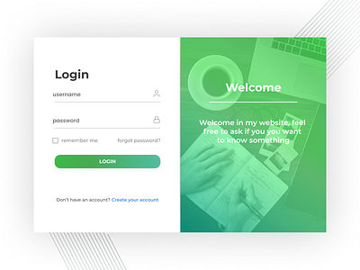 Login design green login ui ux web web design website