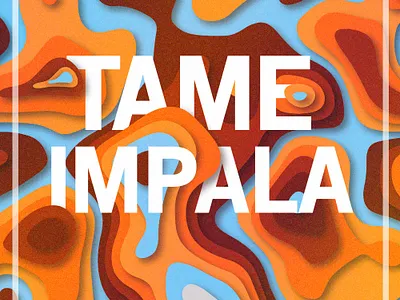 Tame Impala - Borderline cover design design french illustration music music album papercut tame impala vector waves