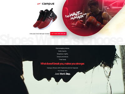 campus shoes clean design clean ui design ecommerce design flat header header design landing landing page product page responsive design shoes shop ui uiux ux web web design website whitespace