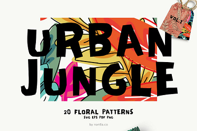 Seamless Patterns Urban Jungle Vol 1 floral patterns illustration seamless patterns surface pattern design textile design
