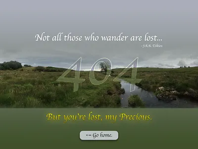 Day 8 - 404 404 page dailyui design lost tolkien ui ux web website