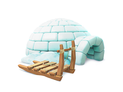 igloo 3d game gameart igloo illustration maya mobile model