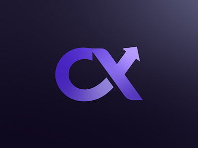 CX Arrow Logo arrow branding c customer cx experience finance fish gradient grwoth lettermark logo minimal monogram purple scalability scale tech technology x