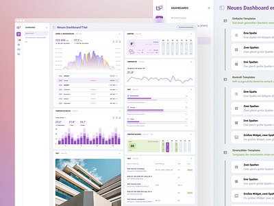 Building Automation SaaS building charts dashboard energy figma information interface purple sheet sidebar slide structure ui white widgets