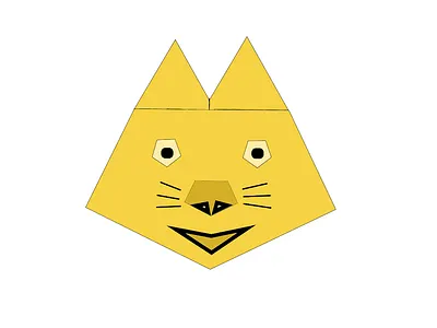 Geometric shaped cat face animal cat digital art face feline illustration smiling