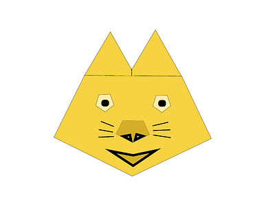 Geometric shaped cat face animal cat digital art face feline illustration smiling