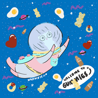 gummies planet illustration