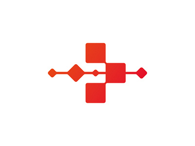 Mobile medical & obstetric station arrow branding cross logo point red