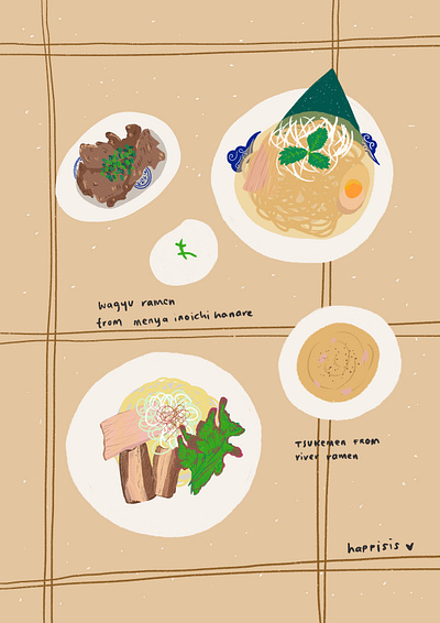 ramen from Kyoto food illustration