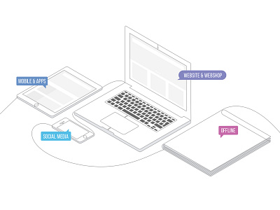 One line devices branding devices illustration one line vector