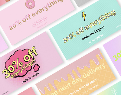 Promotional Hero Graphics for Vavavoom.ie branding bright color contemporary e commerce ecommerce fashion fashion app fashion brand fun graphic design hero banner hero image home screen landing page promotion ui