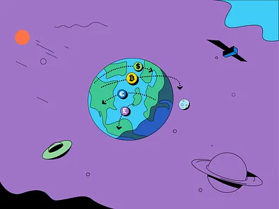 Crypto World 2d crypto crypto wallet cryptocurrency design flat illustration infographic infostarters