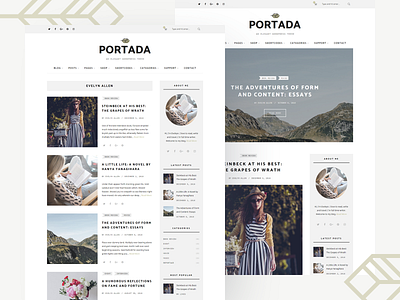 Portada - Elegant Blog WordPress Theme blog blogger elegant fashion female feminine lifestyle magazine theme wordpress