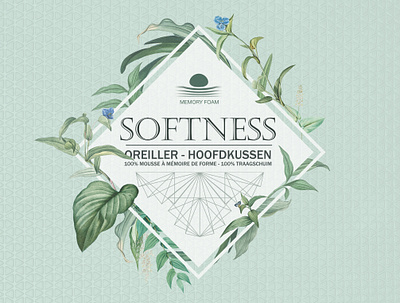 SOFTNESS - Pillow Packaging design green packaging design packagingdesign pillow print design