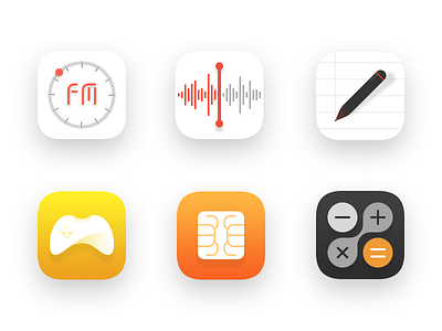 Mobile Phone Icon Design part03 android calculator fm game icon memo os radio record sim