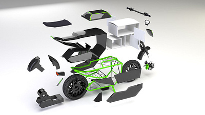 Two Wheeler EV (D-TRON) 3dsmax automotive design delivery service transportation design vray